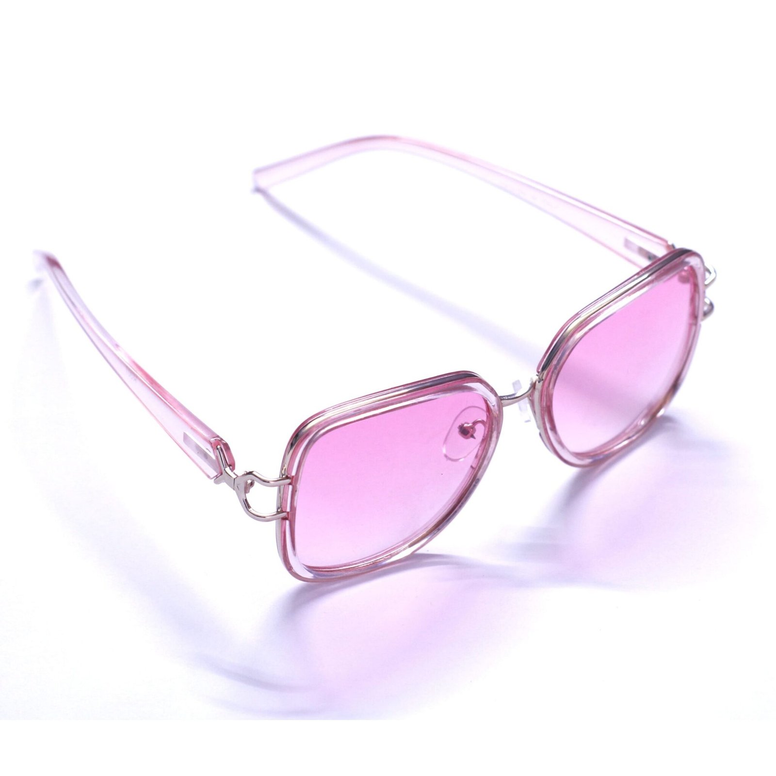 Buy Haute Sauce Women Pink Lens White Cat Eye Sunglasses (60) Online