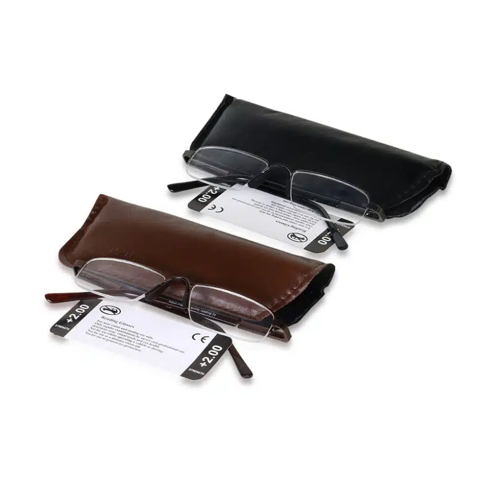 Brown color half rim frame