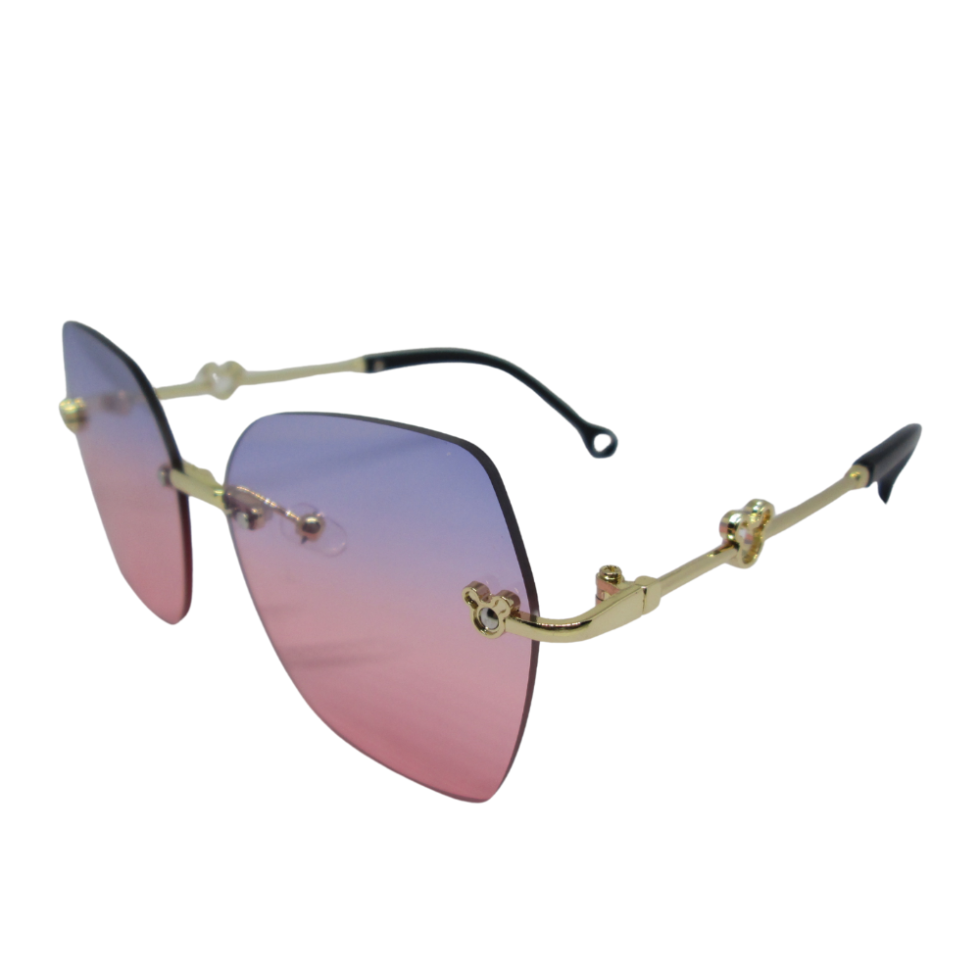 Pink Purple Hexagon Sunglasses Girls - Image 2