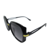 Transparent Black Hexagonal Sunglasses Kids - Image 2