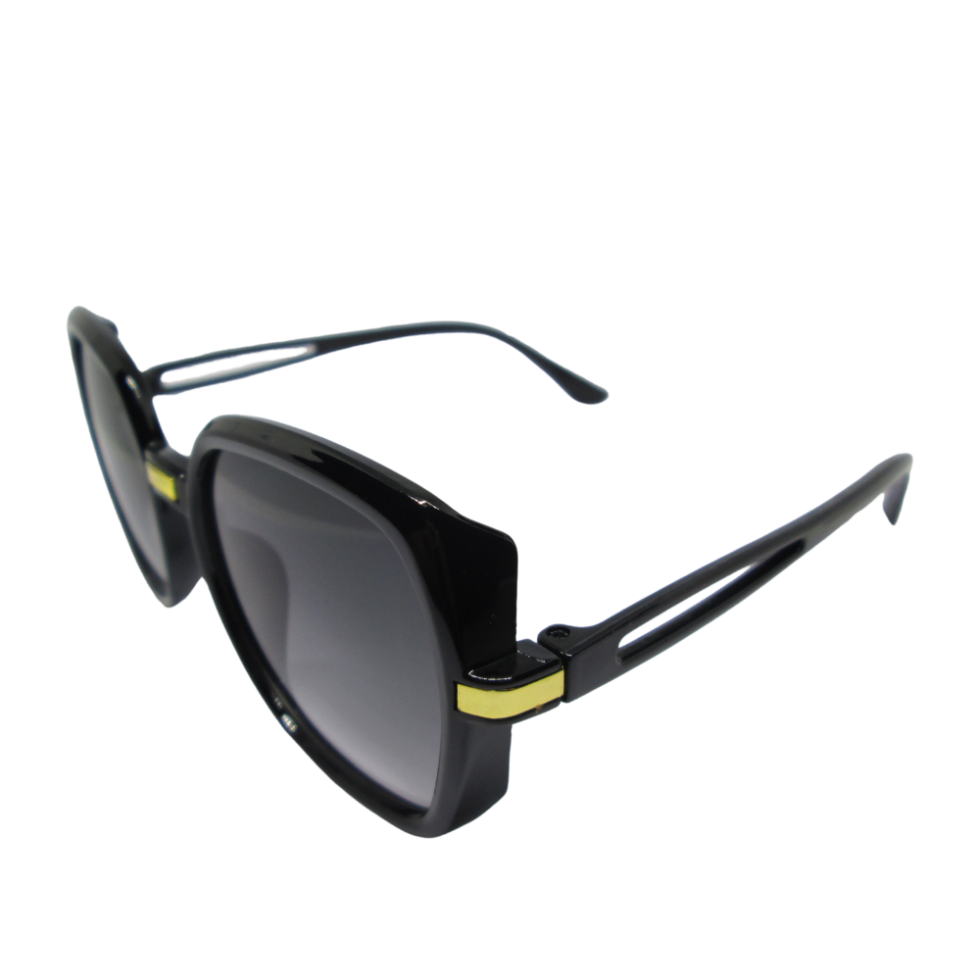 Transparent Black Hexagonal Sunglasses Kids - Image 2